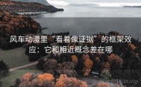 风车动漫里“看着像证据”的框架效应：它和相近概念差在哪