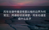 风车动漫传播语境里比喻的边界为何常见：用通俗话说清楚，风车动漫变成什么名字