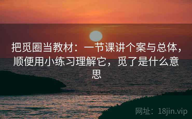 把觅圈当教材：一节课讲个案与总体，顺便用小练习理解它，觅了是什么意思